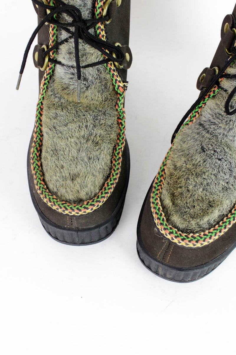 70s Faux Fur Winter Boots 9