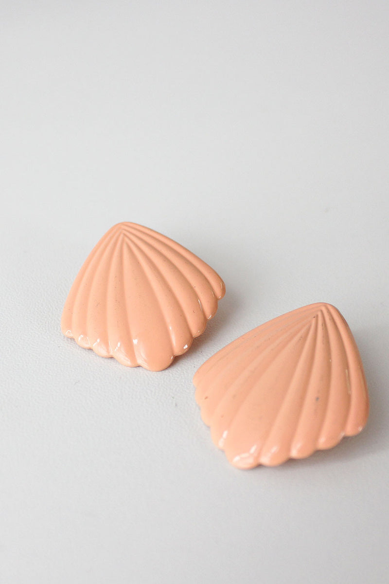Peach Coral Shell Earrings