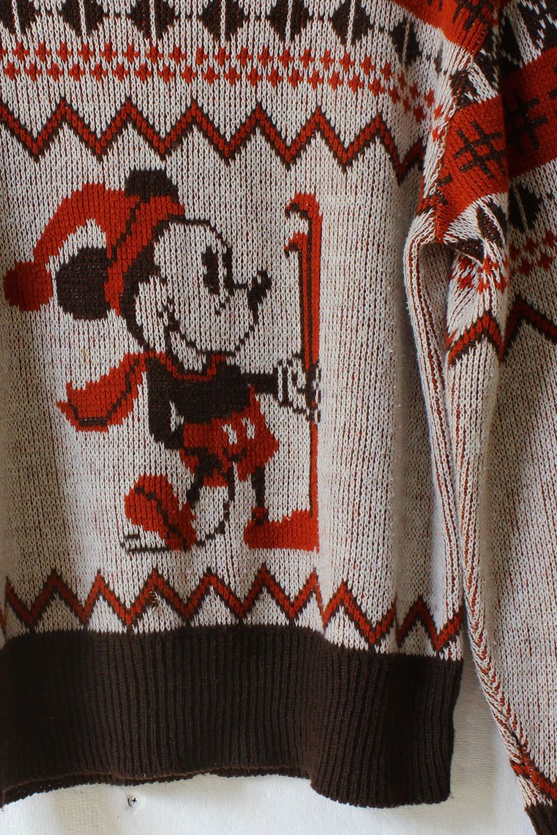 Skiing Mickey Mouse Sweater M