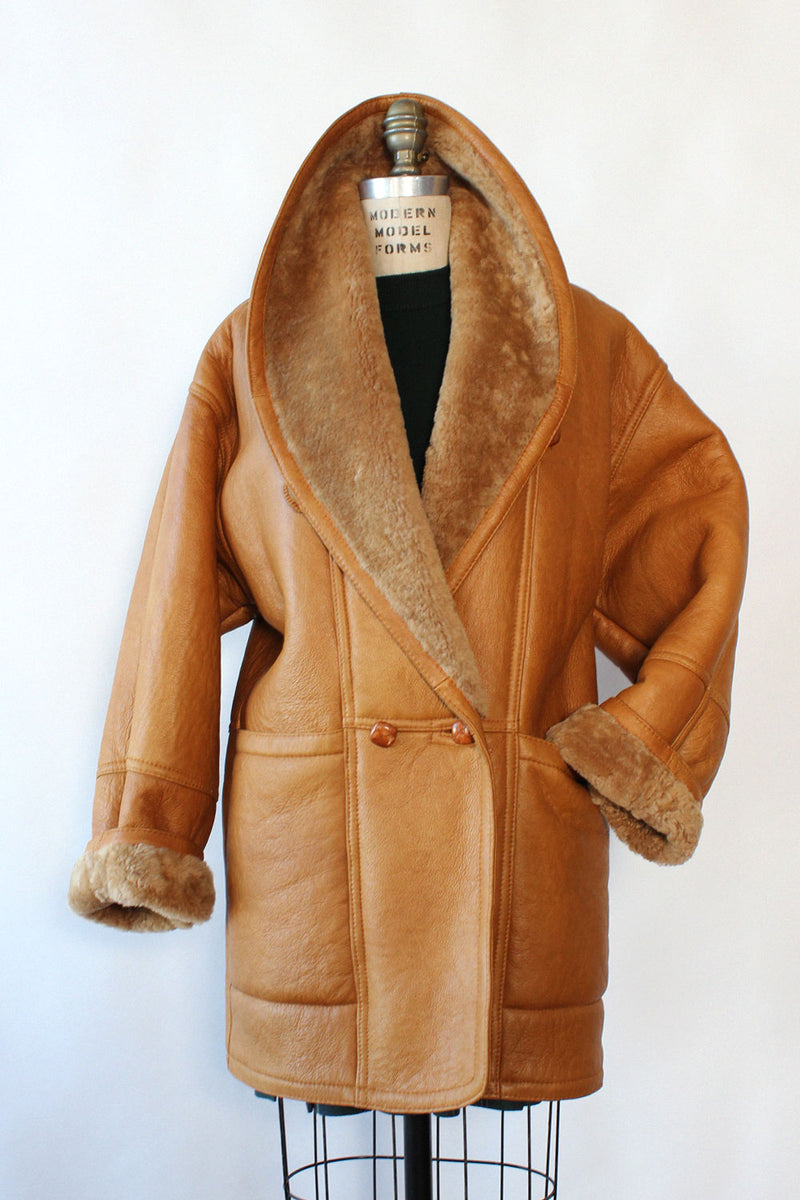 Honey Shearling Coat XS-S/M