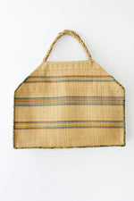 Faded Stripe Straw Tote