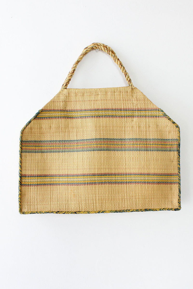 Faded Stripe Straw Tote
