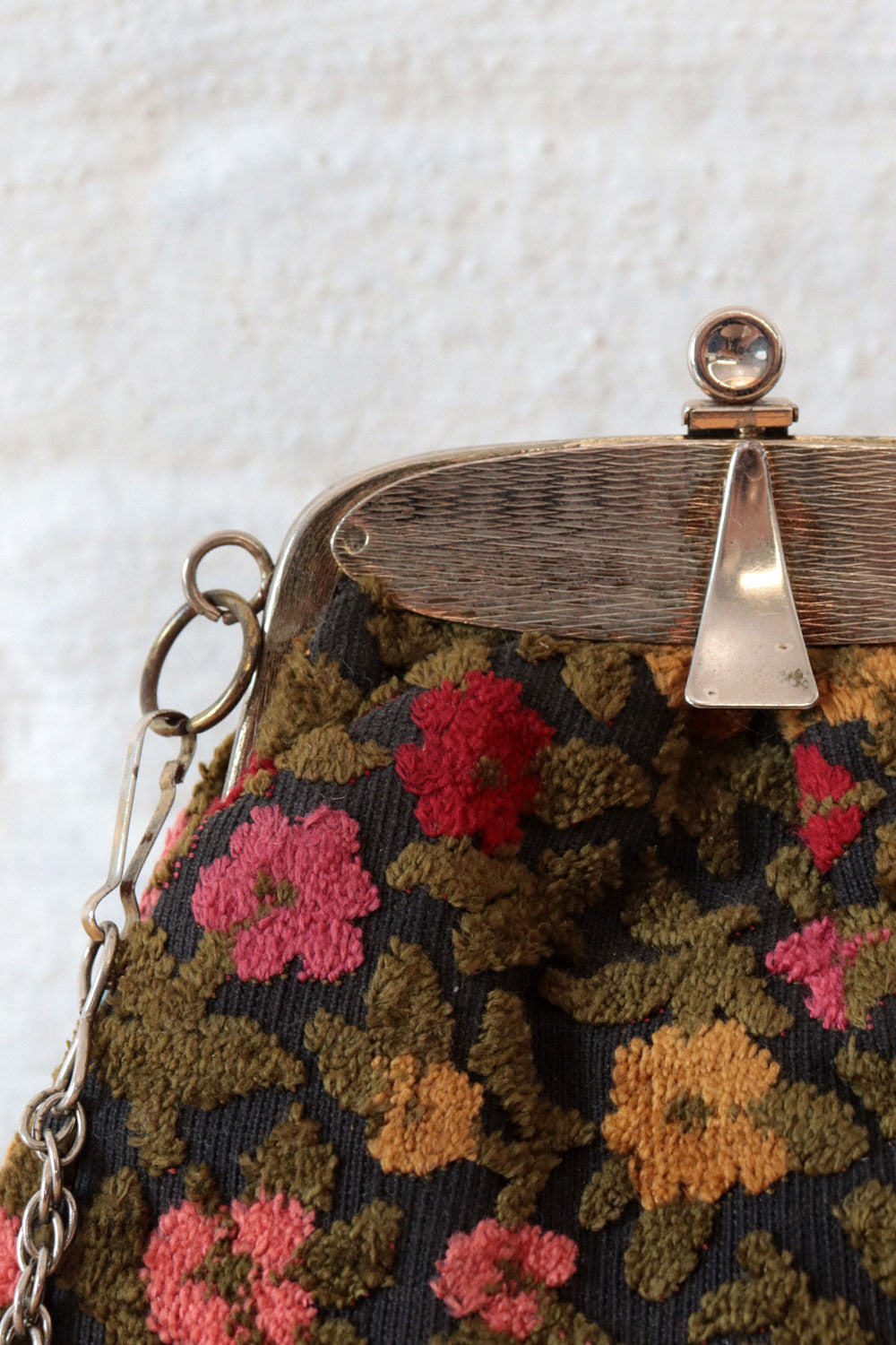 Flower Tapestry Chain Strap Purse
