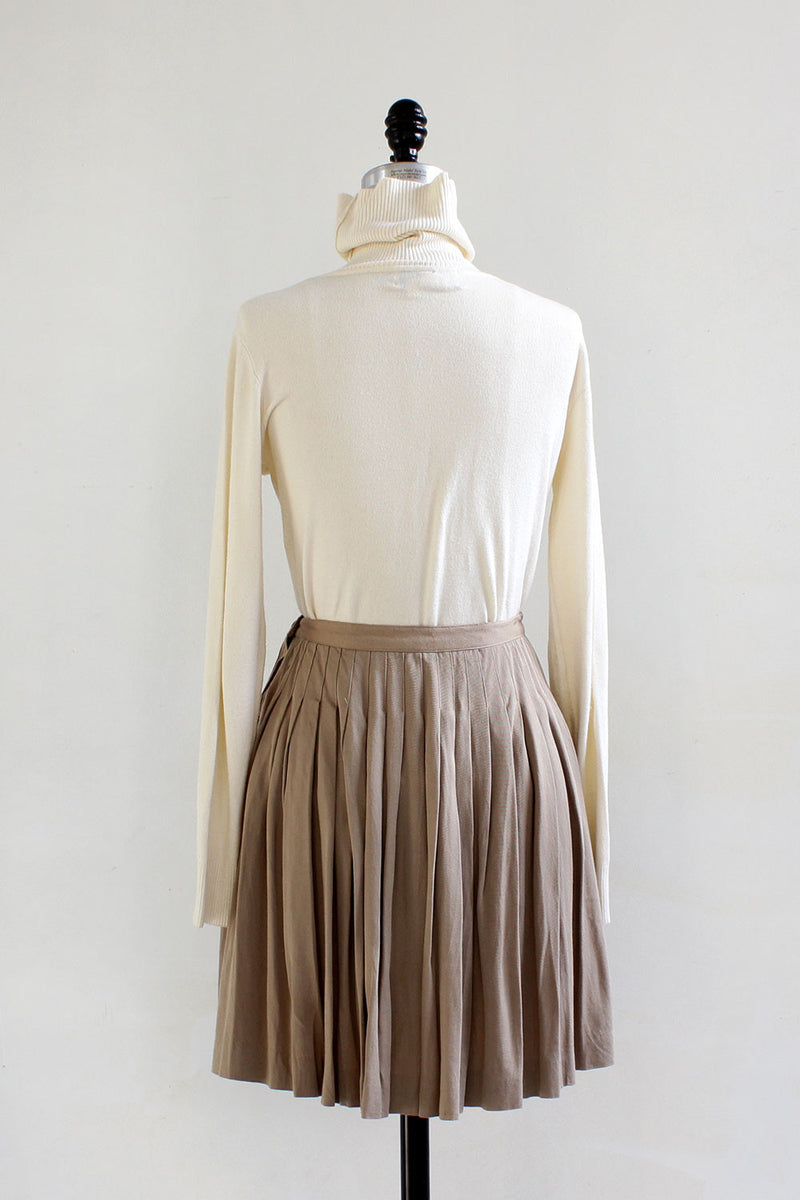 Classic Khaki Pleated Skirt XS/S