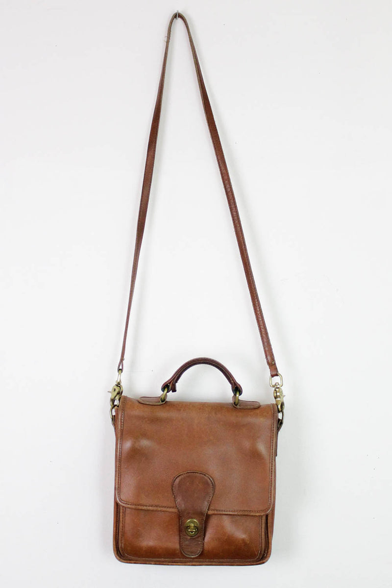 80's Vintage COACH dark brown leather shoulder bag, handbag in