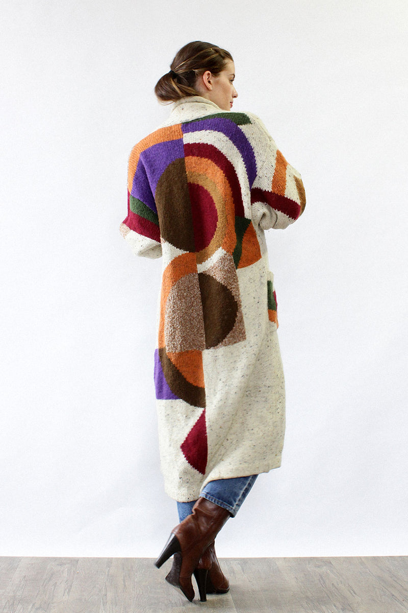 Cubist Patterned Sweatercoat