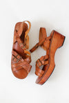 Jeanie Wood Wedge Sandals 9 1/2