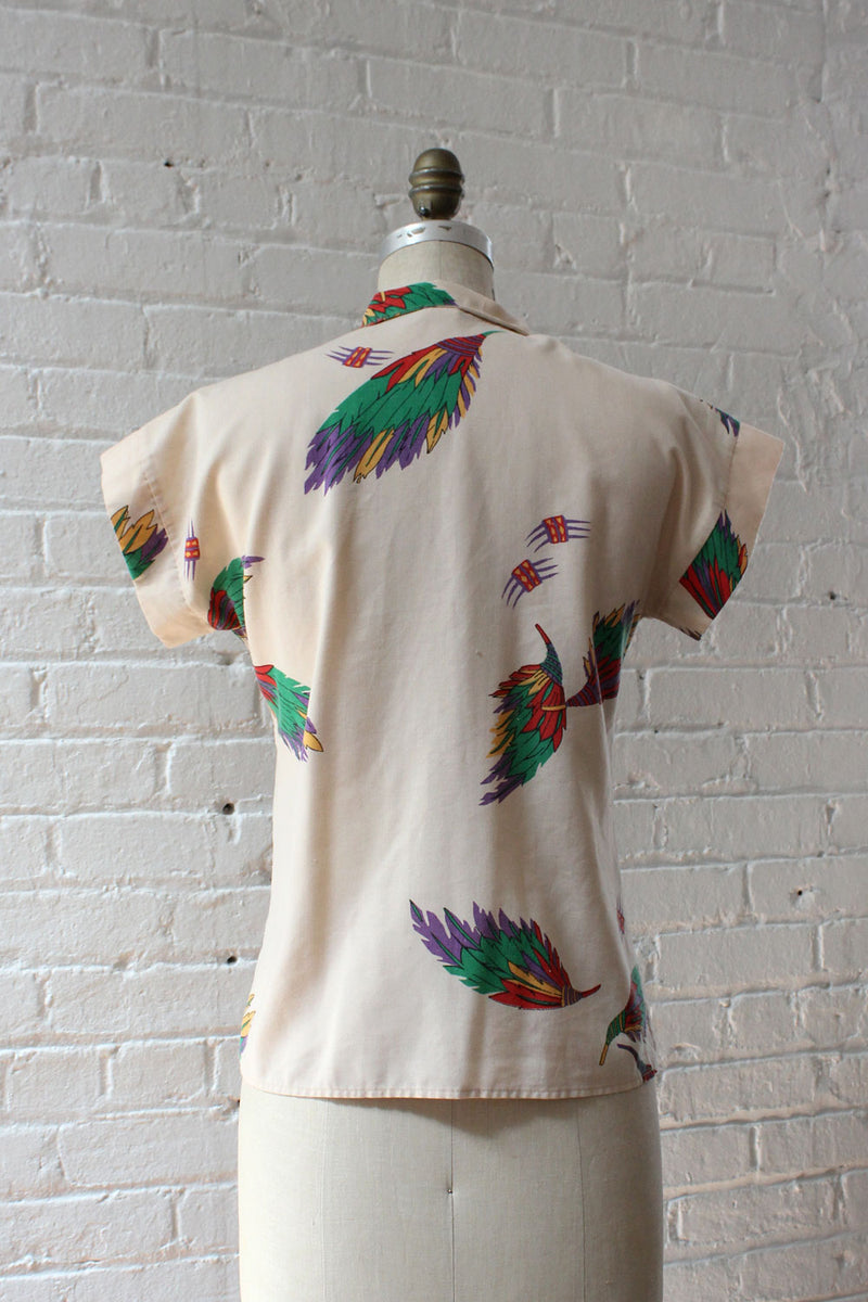 Feather Print Blouse XS/S