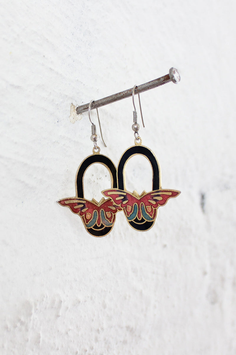 Butterfly Away Enamel Earrings