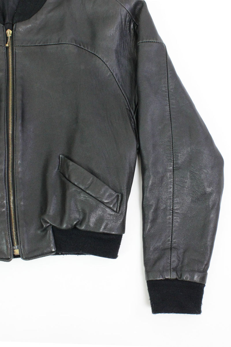 Buttery Leather Bomber Jacket S