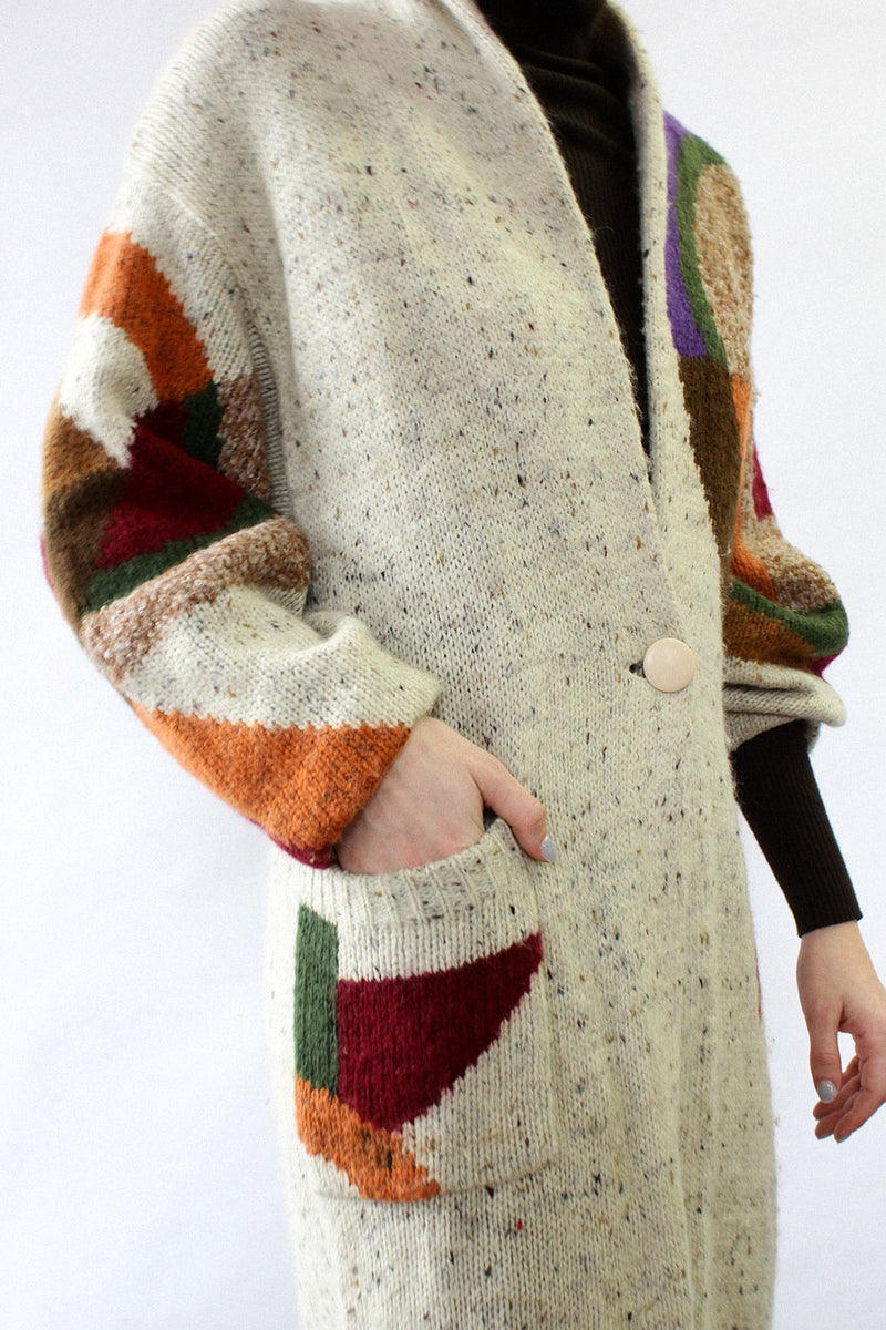 Cubist Patterned Sweatercoat