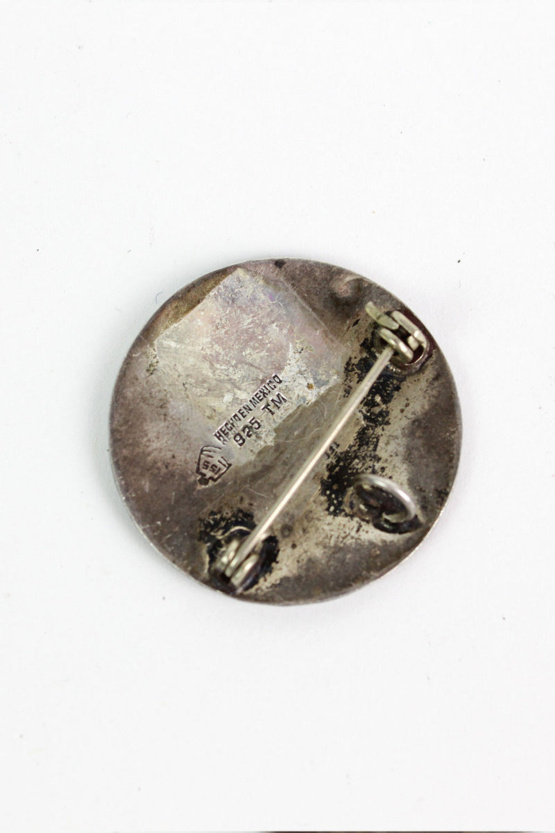 Mexican Etched Brooch/Pendant