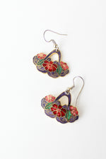 Flower Basket Enamel Earrings