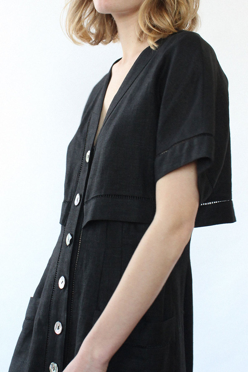 Claire Linen Button Dress M