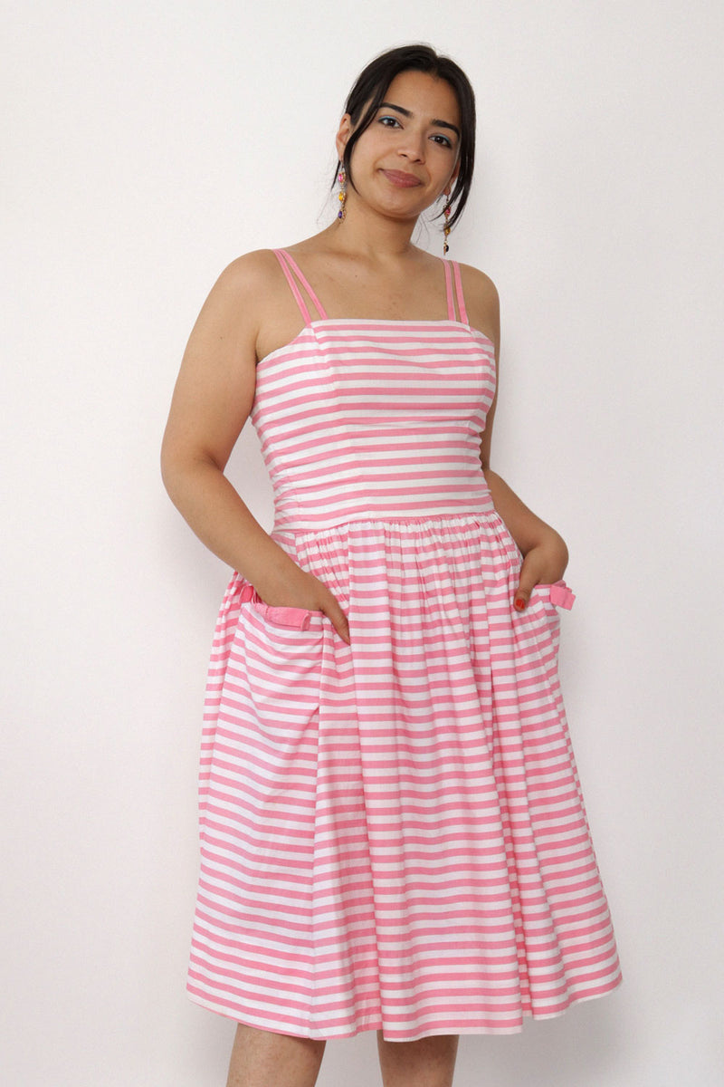 Pink Stripe Pocket Sundress M/L