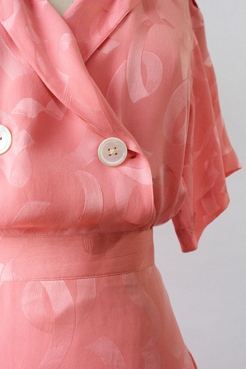 Flamingo Pink Silk 2 pc Set S/M