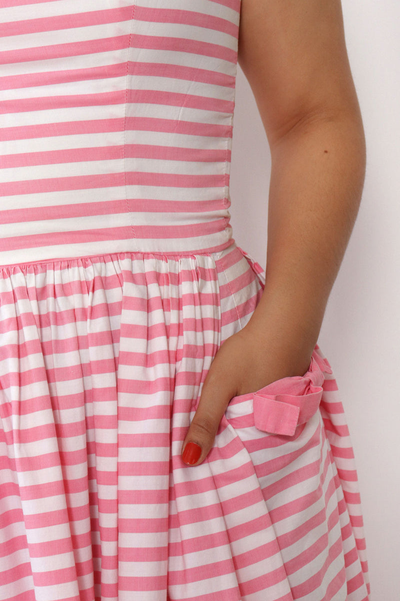 Pink Stripe Pocket Sundress M/L