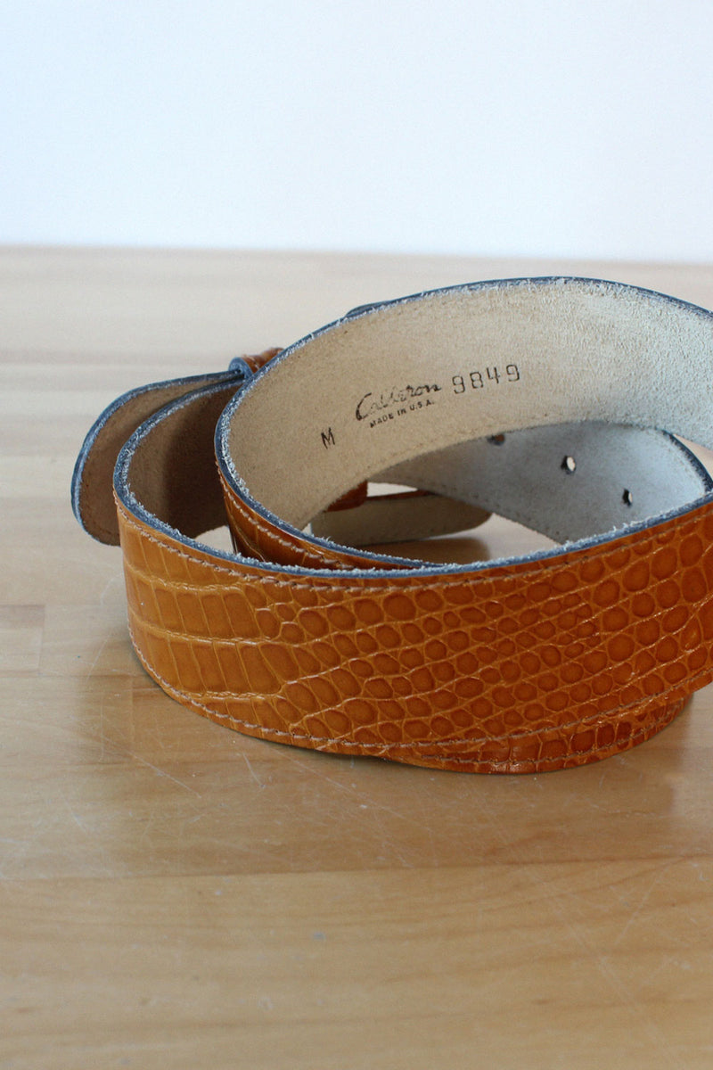 Calderon Embossed Leather Belt M