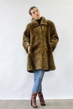 Leopard Faux Fur Swing Coat M/L