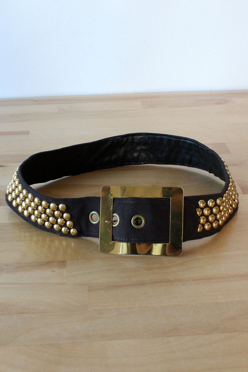 Brass Studded Curve Belt XS/S