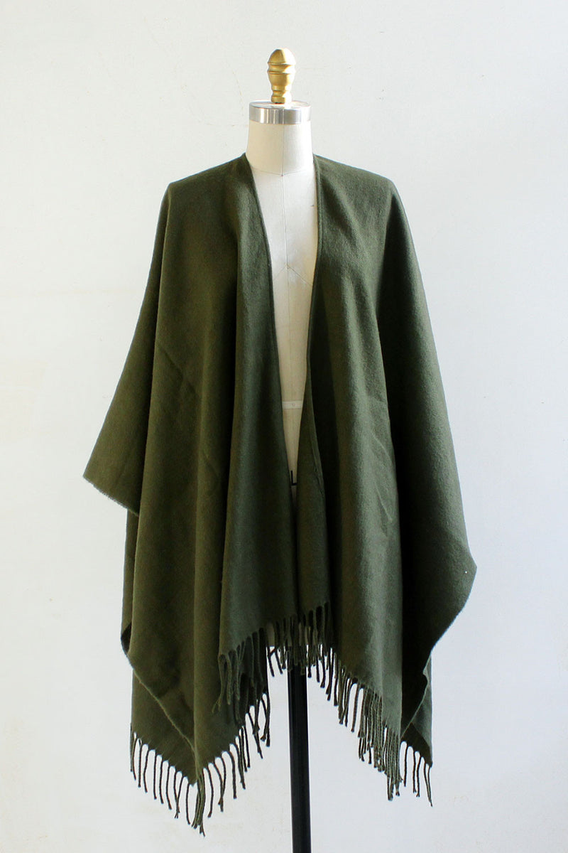 Olive Fringey Shawl