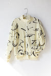 Calligraphy Knit Bomber S