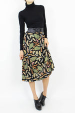 feathers on silk skirt L