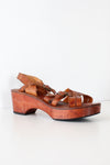 Jeanie Wood Wedge Sandals 9 1/2