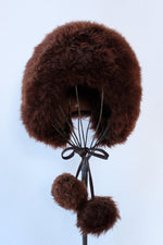 Cocoa Shearling Pom Pom Cap