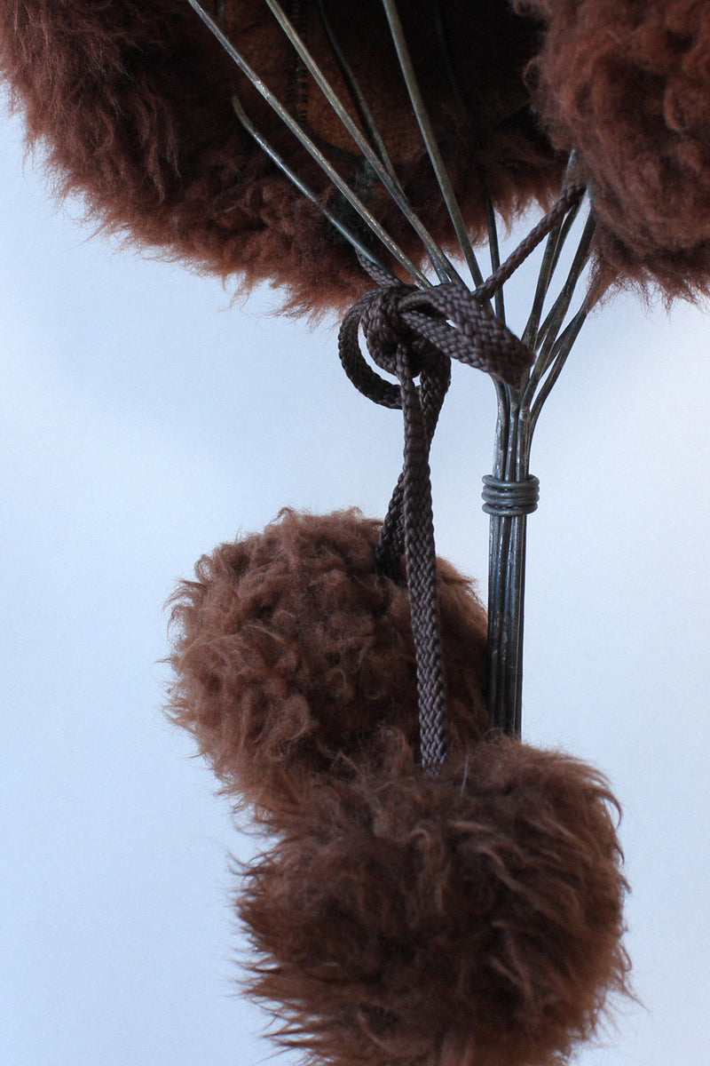 Cocoa Shearling Pom Pom Cap