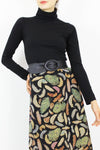 feathers on silk skirt L