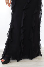 Tadashi Silk Chiffon Flutter Dress L
