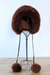 Cocoa Shearling Pom Pom Cap