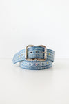 Indigo Stamped Leather Belt