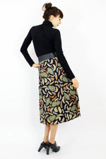 feathers on silk skirt L