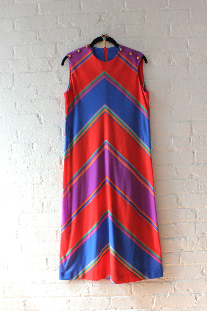 Chevron Berry Dress S-L