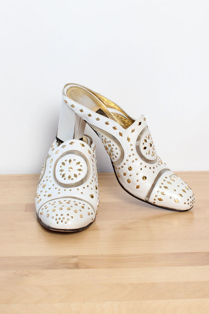 Gold Stud Cloud Mules 9