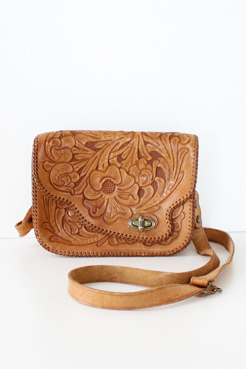 Floral Tooled Convertible Bag
