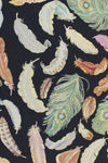 feathers on silk skirt L