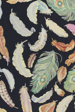 feathers on silk skirt L