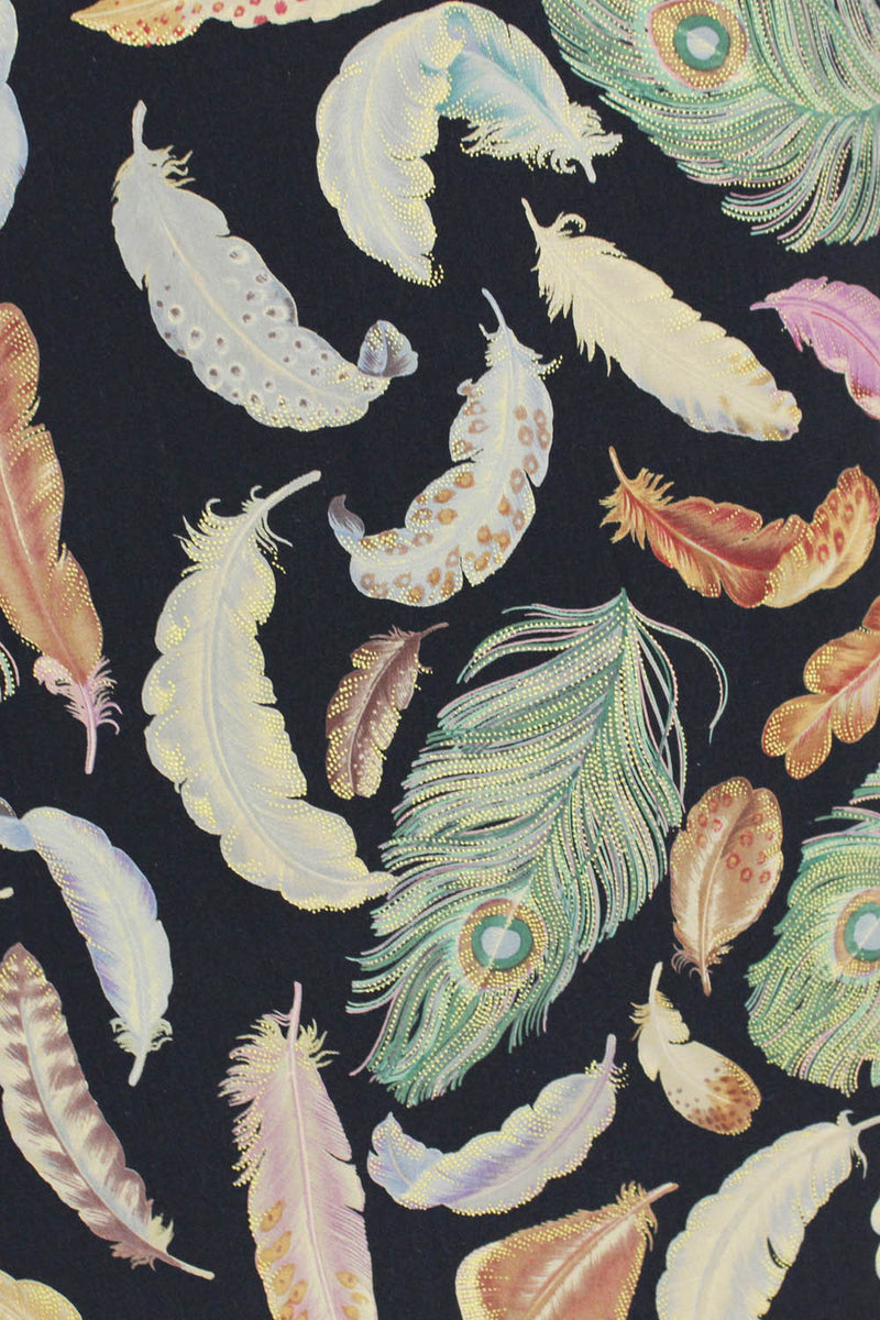 feathers on silk skirt L