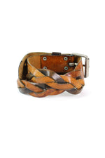 Aged Braided Leather Belt