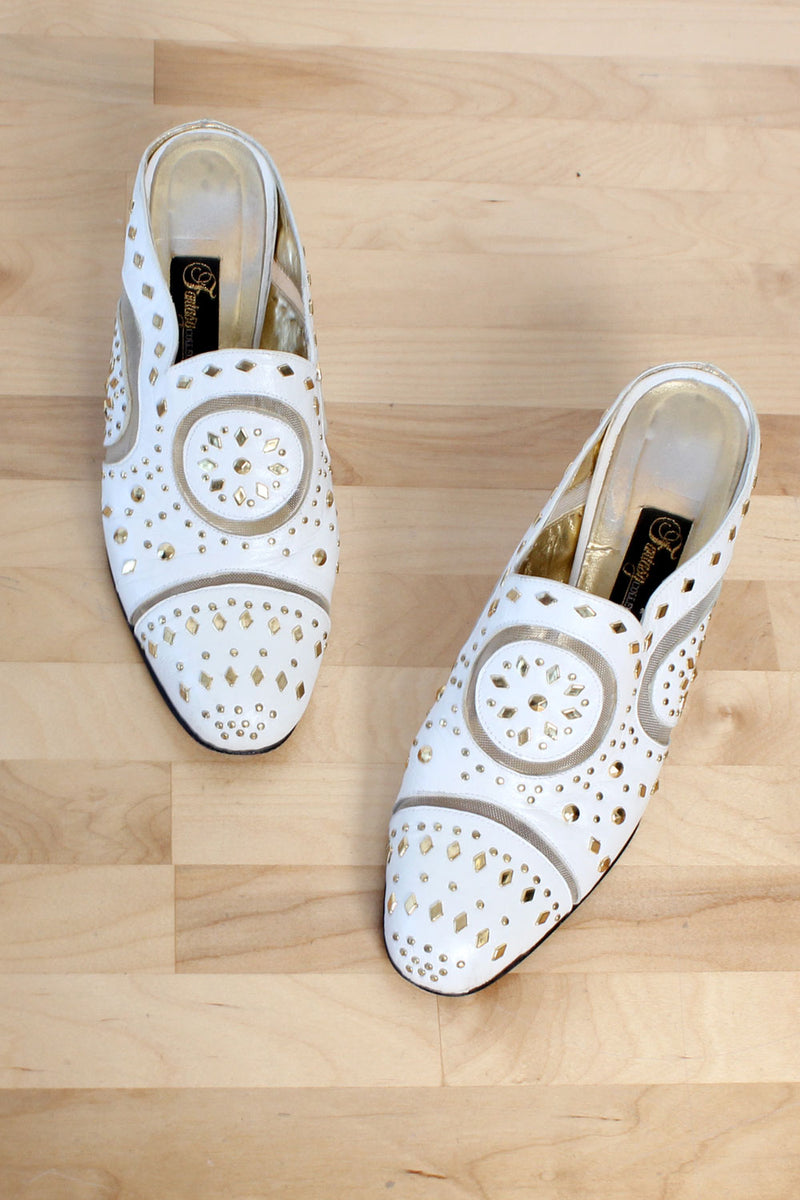 Gold Stud Cloud Mules 9