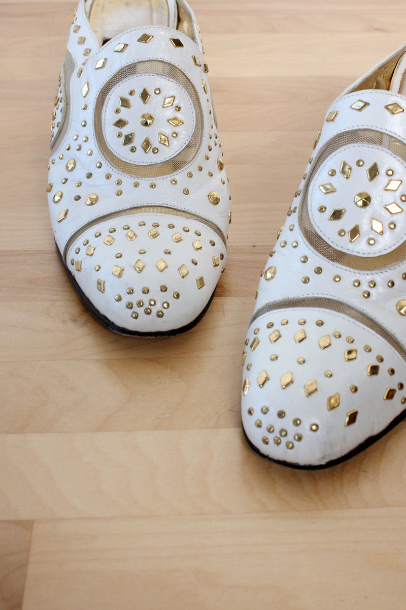 Gold Stud Cloud Mules 9
