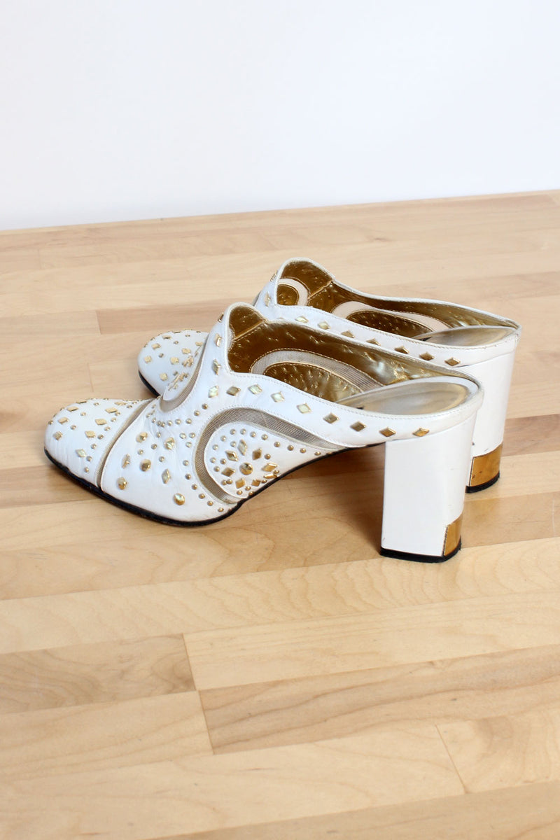 Gold Stud Cloud Mules 9