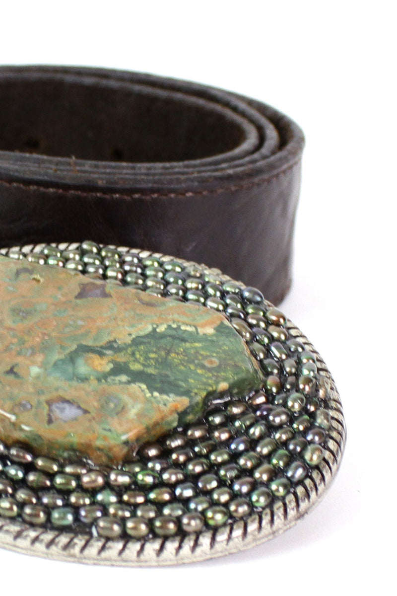 Earthy Stone Buckle Belt