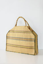 Faded Stripe Straw Tote