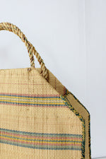 Faded Stripe Straw Tote