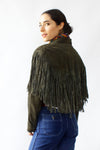 Sloane Cropped Suede Fringe Jacket S