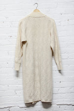 Cable Knit Snowy Cardigan Dress S